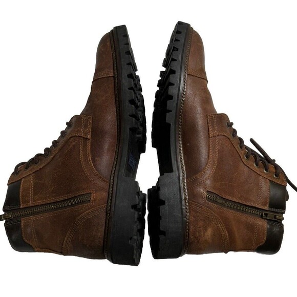 Flag LTD Men's Leather Boots SZ 11 M Brown Thick Soles Marsen Toe Made In Brazil - Picture 3 of 7